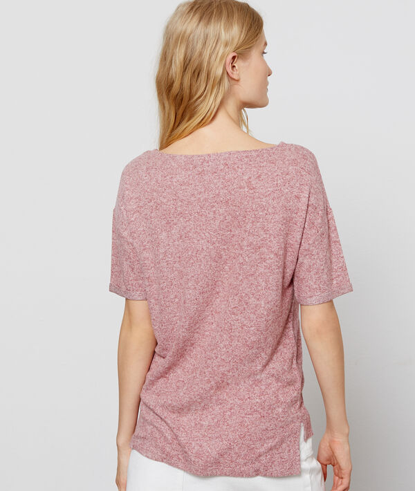 Camiseta jaspeada de cuello redondo Camiseta jaspeada de cuello redondo