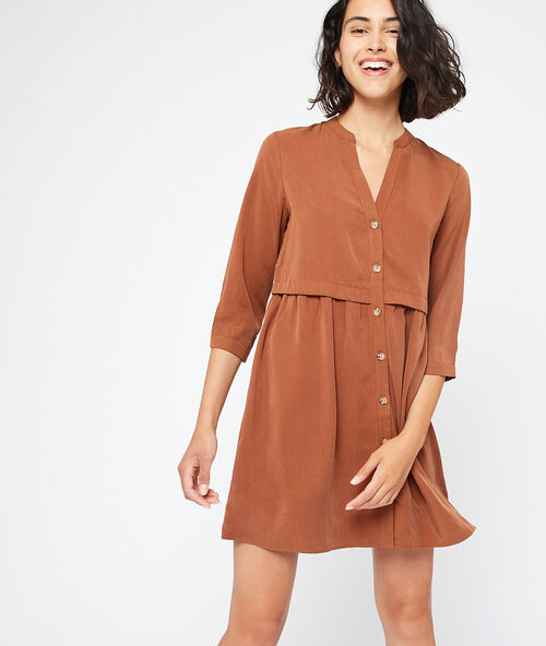 Vestido camisero de tencel sabana.