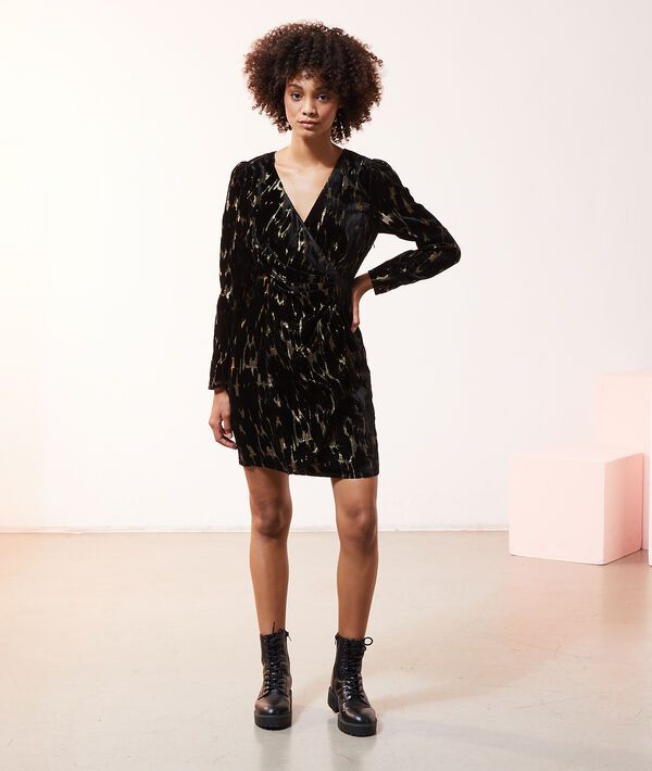 Robe en velours détails métallisés Robe en velours détails métallisés
