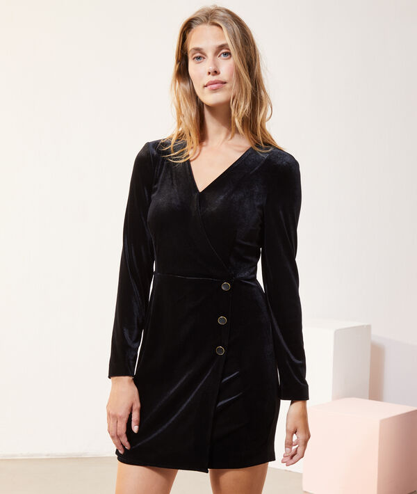 Robe cache-cœur en velours Robe cache-cœur en velours