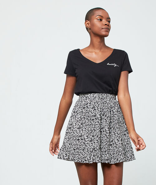 Falda patinadora vaporosa negro.