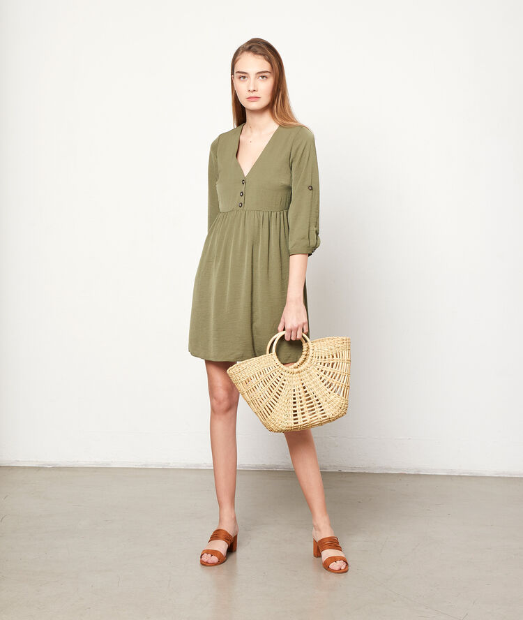 Vestido holgado caqui clair.
