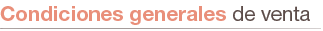 Conditiones generales de vente