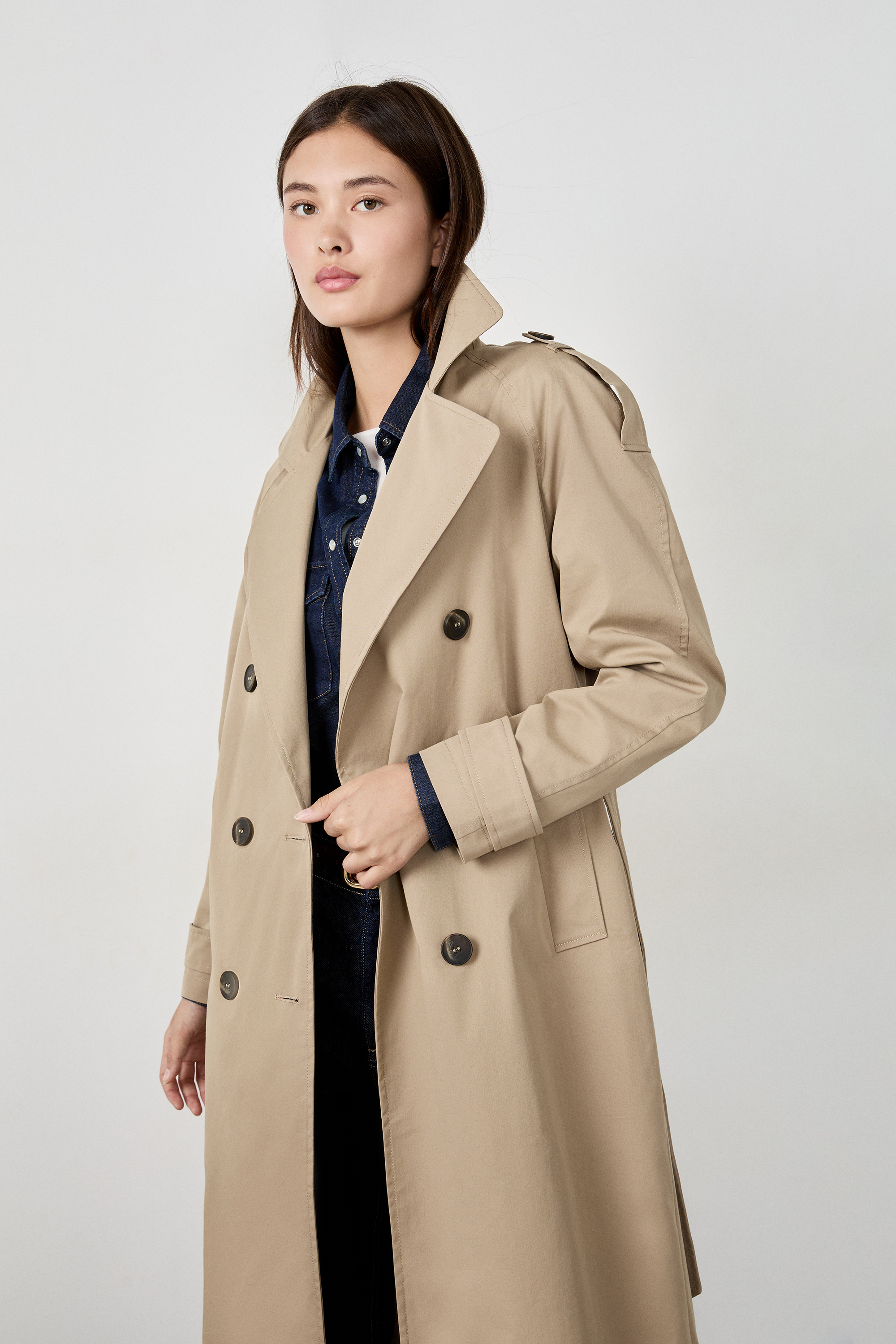 Gabardina larga con cinturón TRENCH PRET A TEINDRE - ETAM