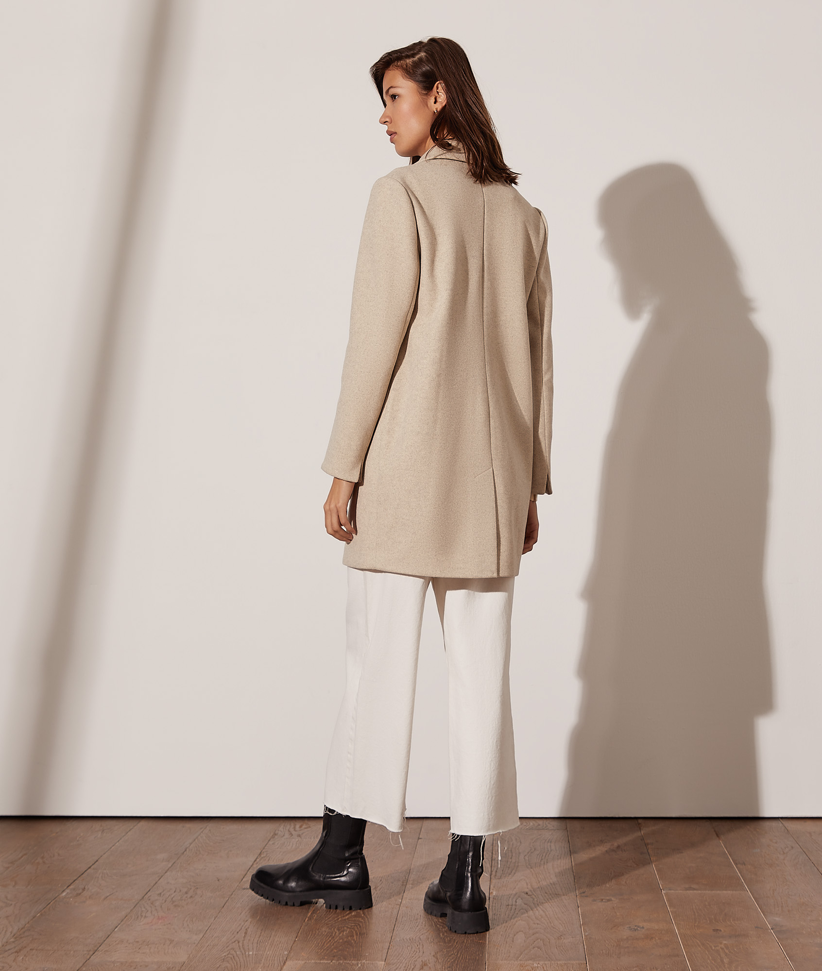 Abrigo corte recto - VICTOR - OFF WHITE - ETAM